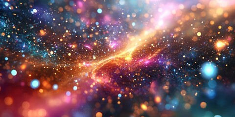 Wall Mural - a beautiful abstract representation of stars and colorful nebulas in space