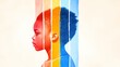 © Tuong - Cultural Diversity: Watercolor Illustration of Diverse Faces with Vivid Colors Highlighting Social Barriers