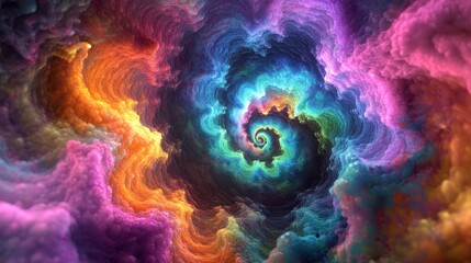 Wall Mural - colorful swirling spiral of vibrant and textured clouds in motion