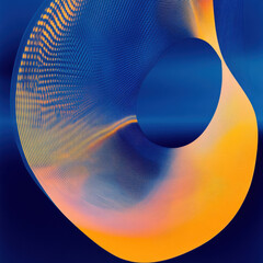 Wall Mural - Abstract Blue and Orange Spiral Pattern