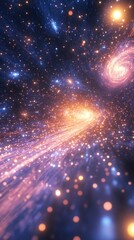 Wall Mural - a beautiful depiction of galaxies and celestial objects floating