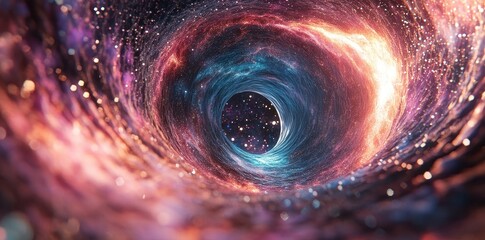 Wall Mural - a beautiful colorful swirling tunnel that goes deep into space