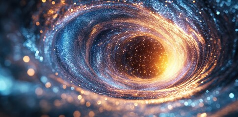 Wall Mural - a swirling cosmic nebula with glittering stardust and a bright core