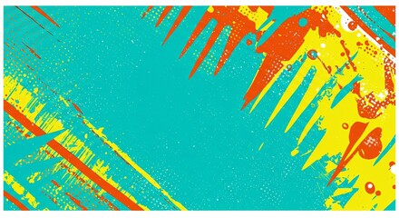 Poster - A colorful, abstract background with splatters of paint