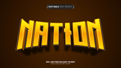 Wall Mural - nation editable text effect