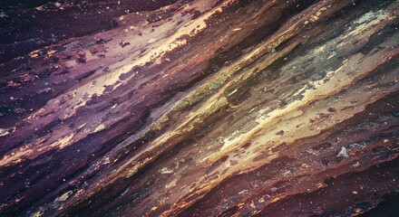 Poster - A painting of a rocky surface with a starry sky in the background