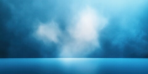Leinwandbilder - Abstract Blue Background with Soft Light and Blurred Shadows for Product Display and Interior Design