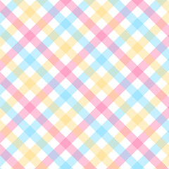 Wall Mural - multicolor pastel gingham seamless pattern.checkered tartan plaid repeat pattern.geometric vector ba