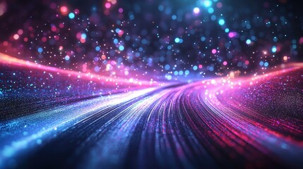 Wall Mural - abstract image shows a vibrant and colorful sparkling pathway