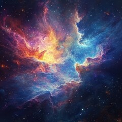 Wall Mural - a colorful and vibrant nebula filled with countless stars