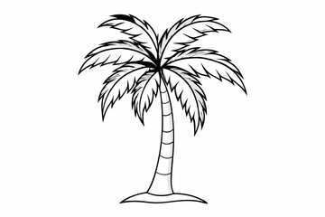 the palm tree icon set of silhouette vector