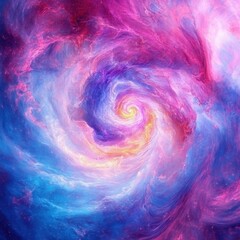 Wall Mural - beautiful celestial cosmic spiral of swirling colorful space clouds