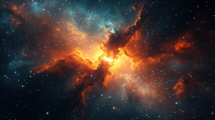 Wall Mural - a stunning depiction of cosmic clouds and interstellar stars is visible