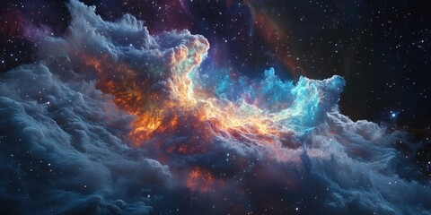Wall Mural - stunning image of a nebula with vibrant colors and stars