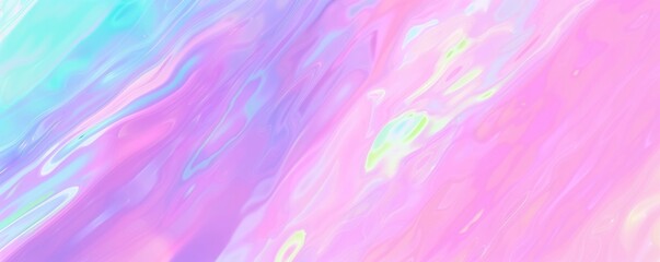 Wall Mural - colorful soft holographic abstract soft blurred noise pink pastel flowing glossy curve wave liquid s