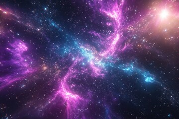 Wall Mural - a stunning artistic depiction of a colorful cosmic nebula