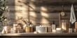 © RizArt - Bathroom shelf features several spa items displayed for relaxation and cleanliness