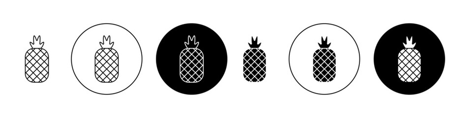 Wall Mural - pineapple icon editable vector set