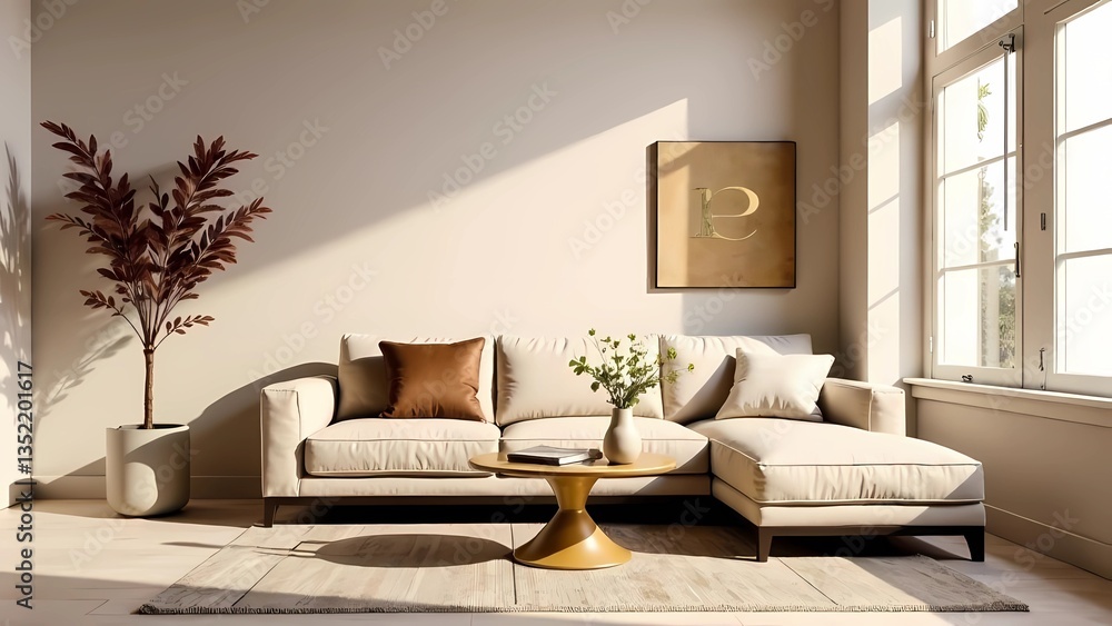 Modern interior design using Pantone 2025 Mocha Mousse color of the ...