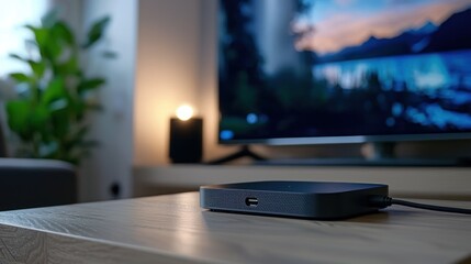 Wall Mural - Wireless Streaming Device Plugged into a Smart TV
