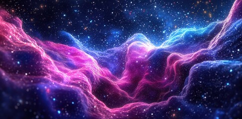 Canvas Print - glowing cosmic nebulas with many stars shining brightly in the universe