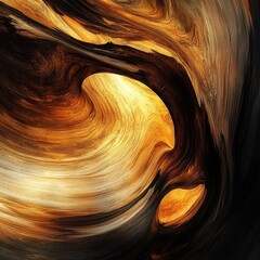 Wall Mural - an abstract swirling pattern features warm browns and golden hues