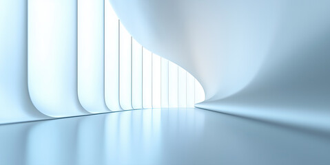 Wall Mural - futuristic abstract background. white and gray tone. soft smooth of light, abstract shape, curve lin