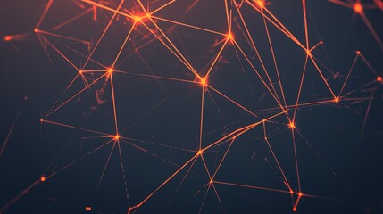 Abstract digital network with glowing lines and nodes against a dark background