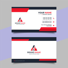 Wall Mural - creative modern red business card design name card corporate visiting card and simple clean template