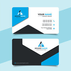 Wall Mural - creative modern blue business card design name card corporate visiting card and simple clean templat