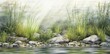 © NpicArt - A serene landscape image depicts a waterside environment with sunlight