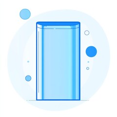 Aufkleber - Abstract Blue Cylinder Design with Circular Accents on a Light Blue Background 