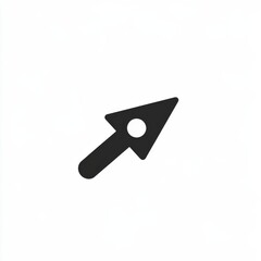 Poster - Black Arrow Cursor Pointing Upward on White Background - Minimalist Design Concept
