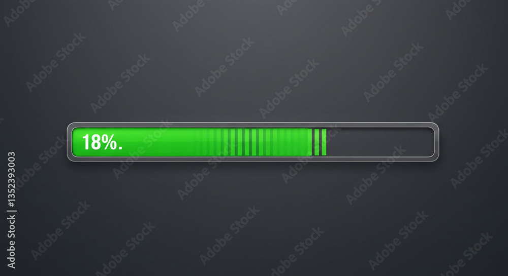 Green Progress Bar Loading Indicator 18 Complete UI Element Modern ...