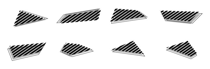 cool abstract geometric shape with diagonal lines pattern graphic element vector set