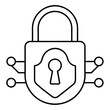 © DesignVault - Cyber Security Lock Line Art Drawing