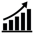 © Abdur Rahim - Modern Black Silhouette Vector Icon of a Bar Chart with Upward Trend – Growth & Analytics Symbol
