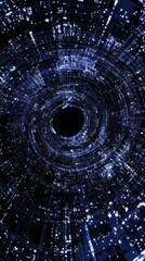 Wall Mural - a digital vortex displaying abstract lines and illuminating dots