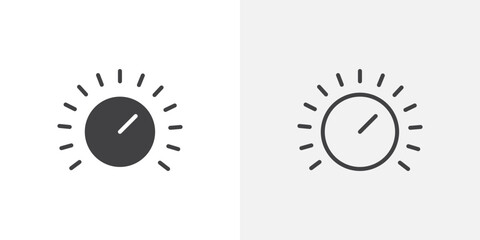 Wall Mural - knob icon vector set in black flat and line stroke style