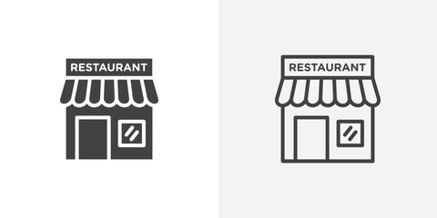 Wall Mural - restaurant icon vector set in black flat and line stroke style