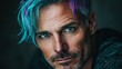 © Alloca Design Studio - a handsome man with blue and purple hair
