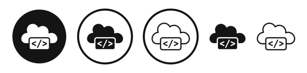 Cloud code icon set. vector icons for apps and website ui design