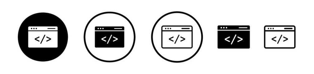 Web Code icons symbol. Flat and line design style.