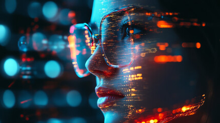 Wall Mural - digital cyberspace and data network connections concept. transfer digital data high speed internet o