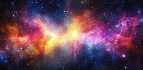 Wall Mural - A colorful and vibrant depiction of nebulae and stars