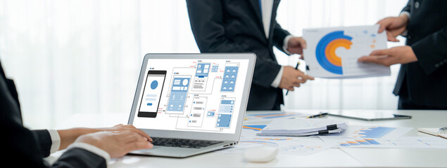 UX UI design process for brisk mobile application and website . Creative prototype of wireframe for professional app developer .