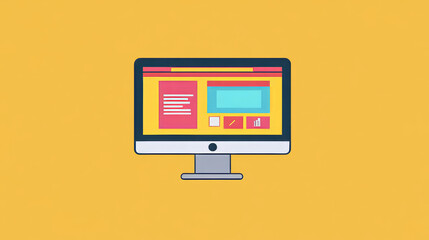 Wall Mural - vector illustration. flat computing background. programming and coding. web development and search. 