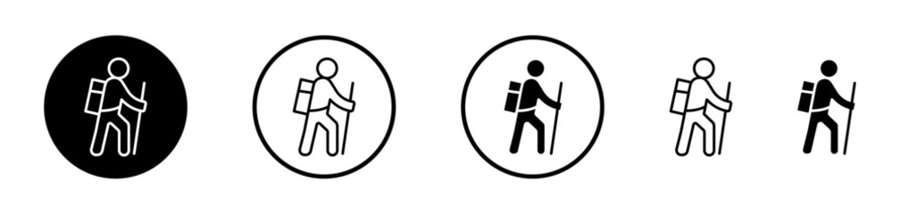 Wall Mural - hiking vector icon symbol. illustration sign collection.