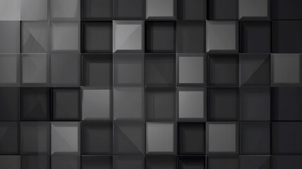 Poster - Abstract grayscale background of a geometric pattern with many squares and rectangles in shades of gray