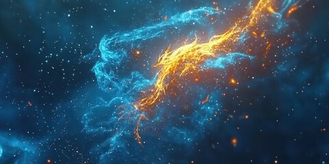 Wall Mural - stunning and colorful nebulae and bright stars across the cosmos